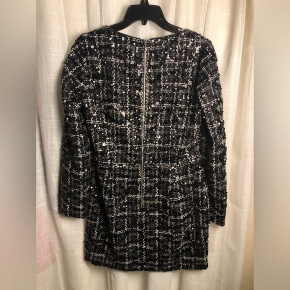 Gianni Bini Black and White Sequin Tweed Dress size 6 NWT - Picture 9 of 16